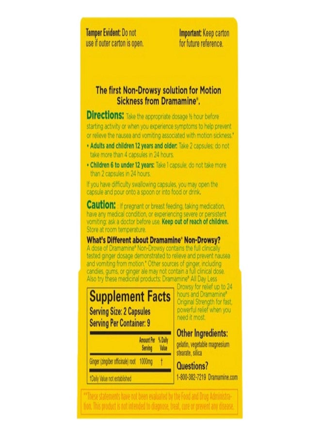 Dramamine Advanced Herbals Non-Drowsy Motion Sickness Relief Caplets, 18 Count (Pack of 3) - Image 3